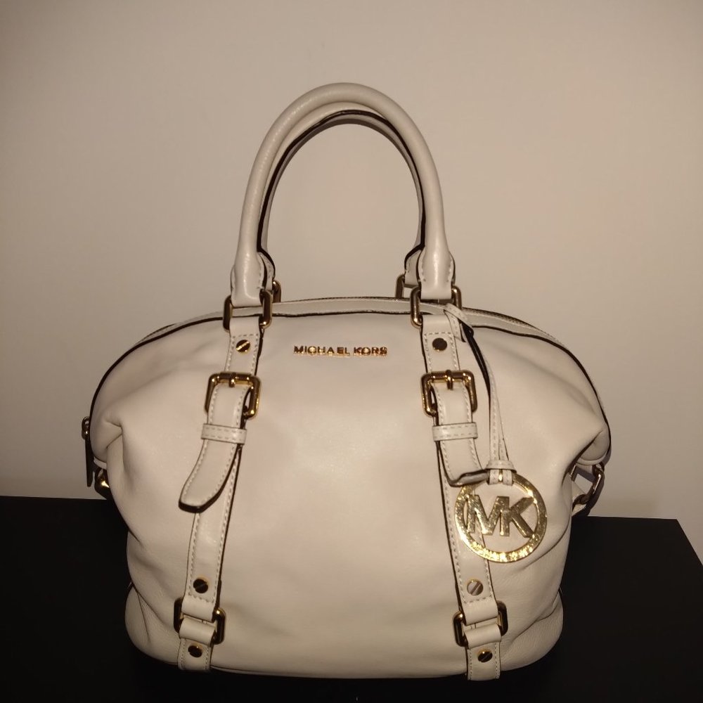 Michael Kors Bedford Satchel Cream White